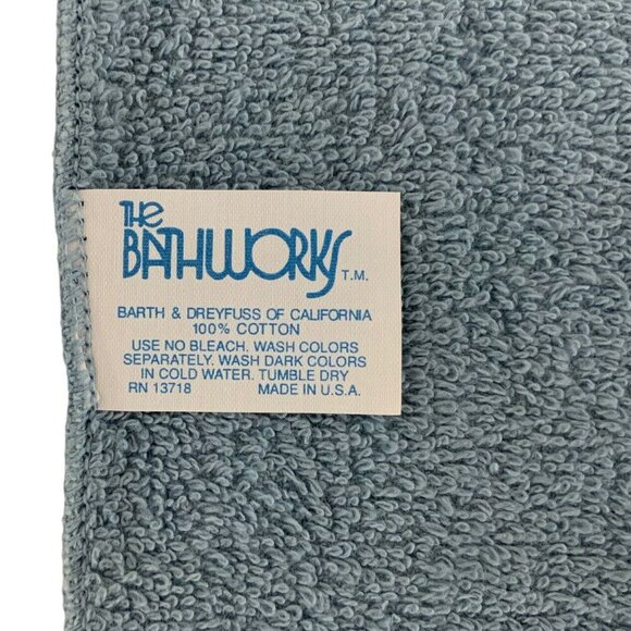 Barth Dreyfuss Bath & Washcloth Set Cotton Powder Blue With Applique Embroidery - Picture 4 of 8